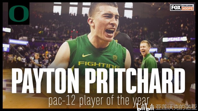 pac-12联盟公布季后奖项: pac-12联盟最佳球员:payton pritchard