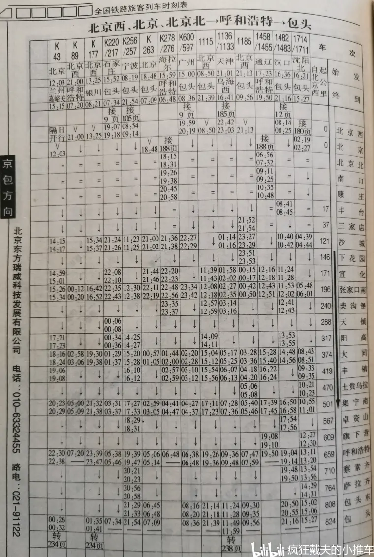 普速列车最后的辉煌 开箱08年全国铁路旅客列车时刻表 下 哔哩哔哩