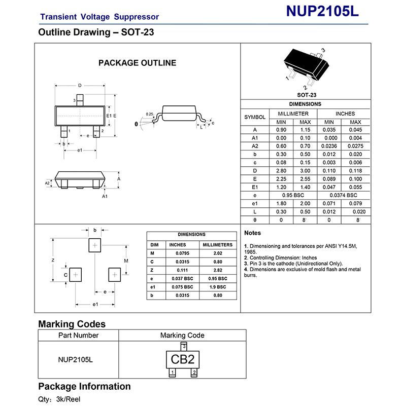 ESD二极管NUP2105L，SOT-23封装 - 哔哩哔哩