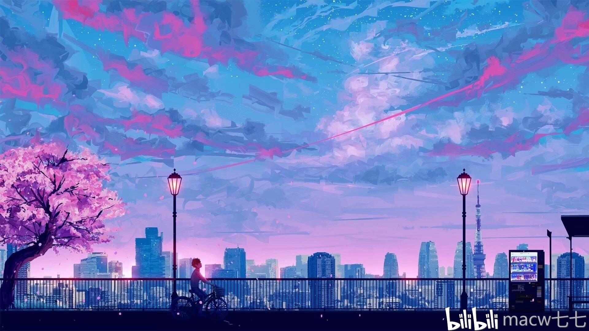 macw蓝色和洋红色天空动态壁纸