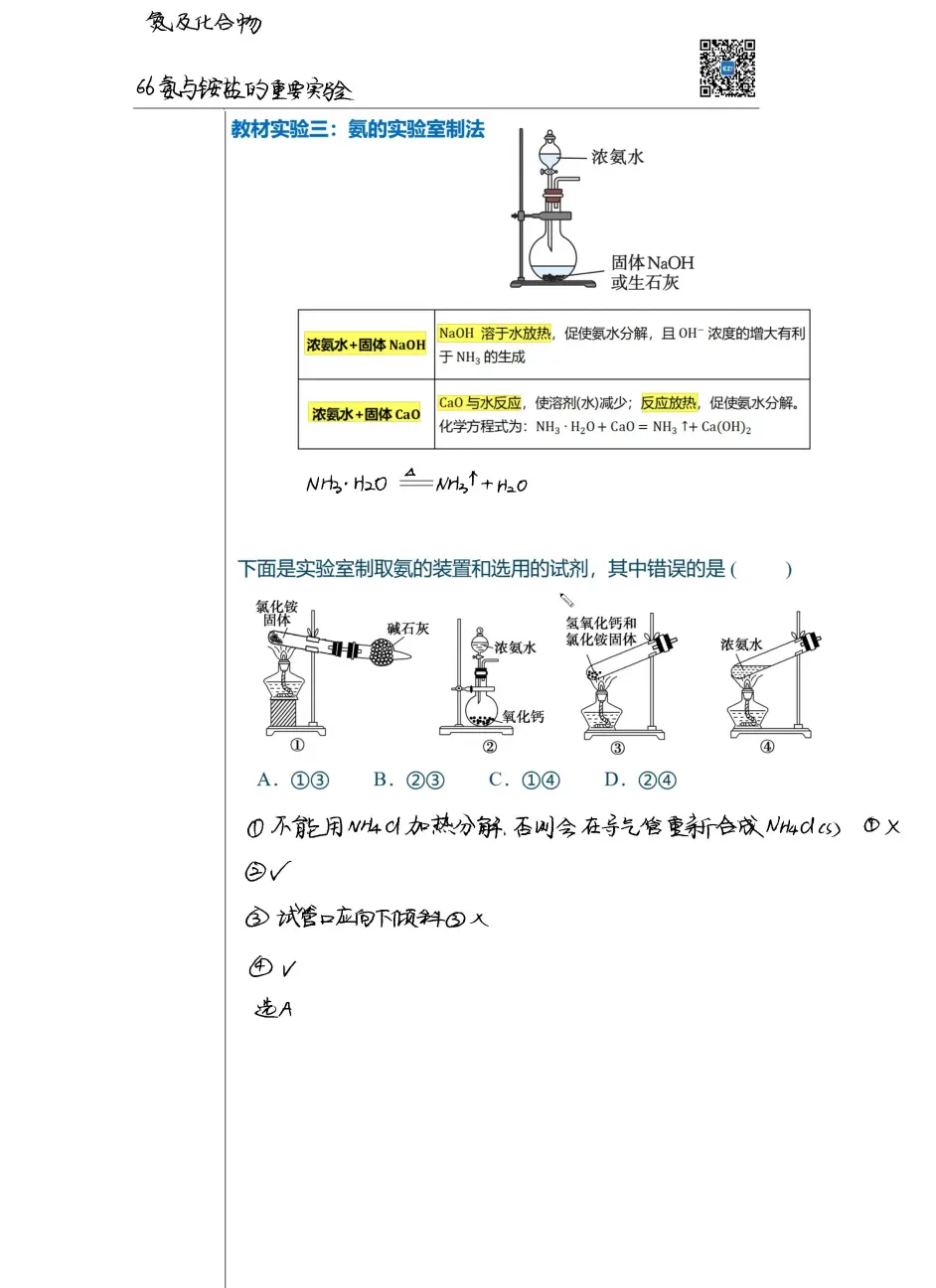 浓氨水和生石灰装置图图片