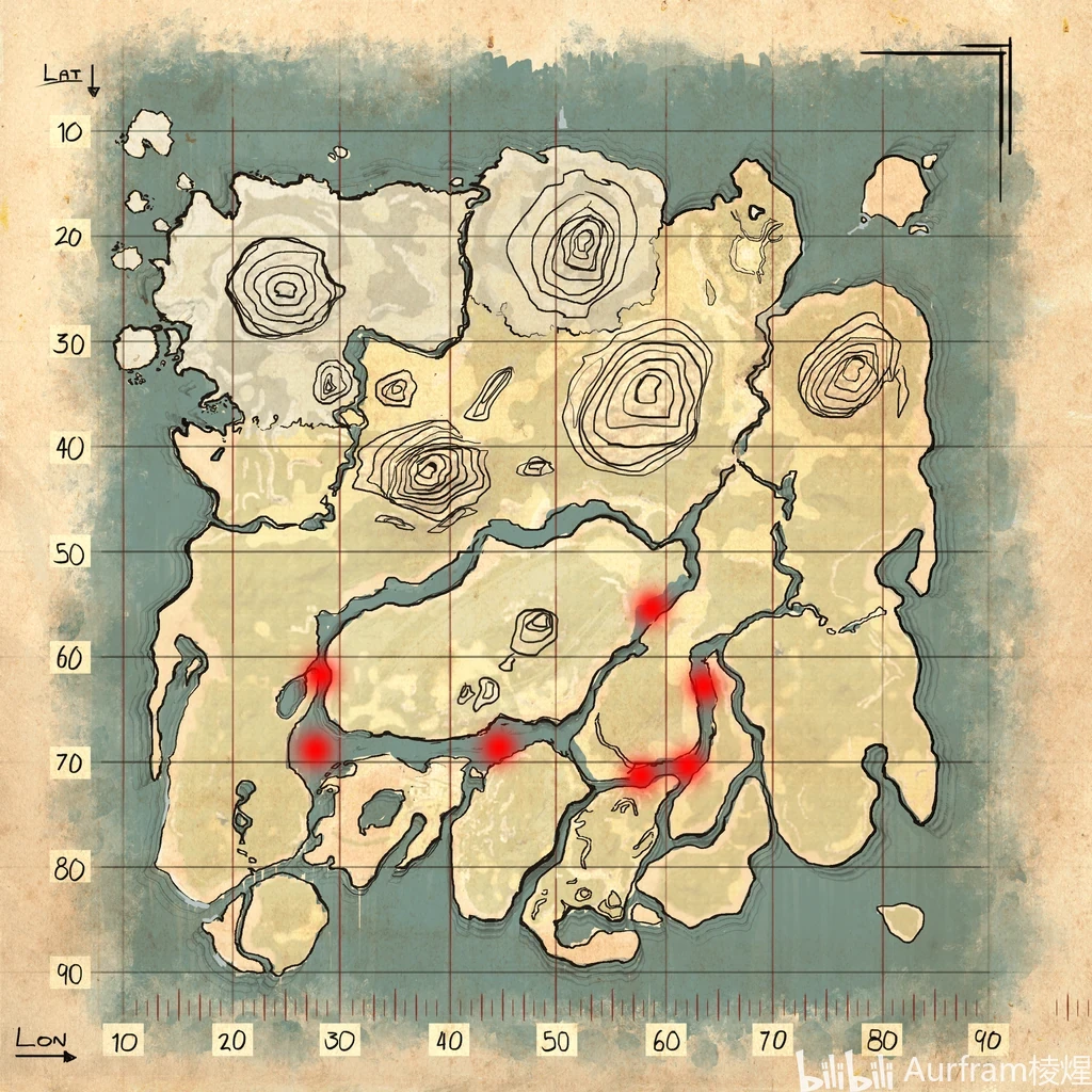 方舟生存进化-莱尼颚虫刷新点 - 哔哩哔哩