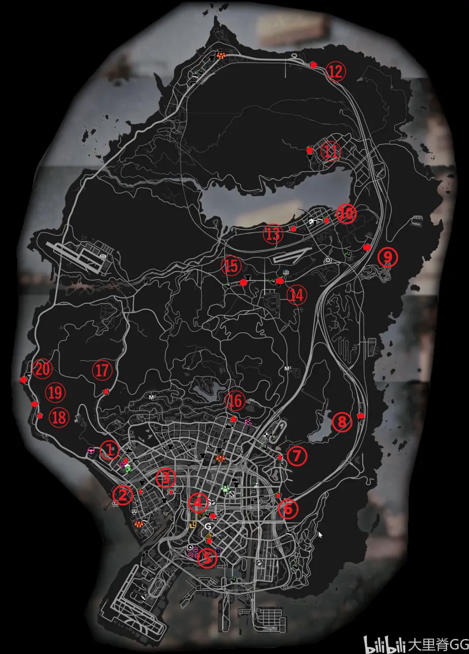 Gta5所有可抢劫商店地图位置一览 哔哩哔哩