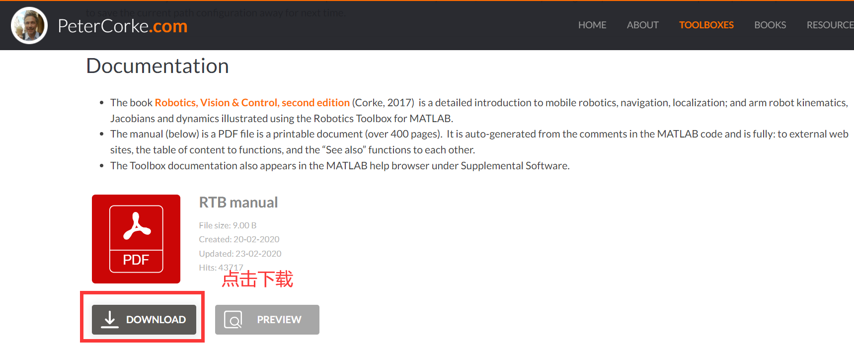 Matlab robotics toolbox 10 4 