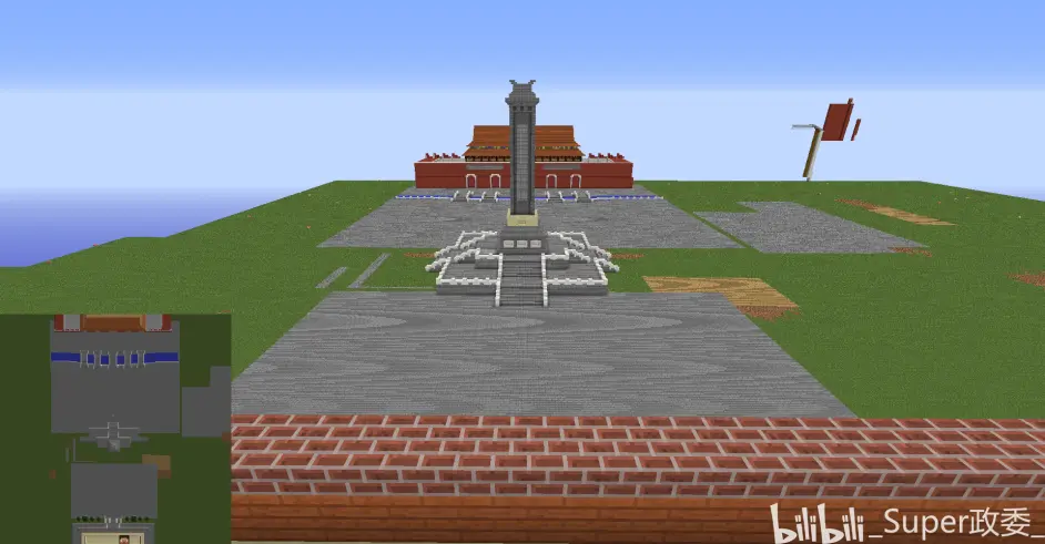 在minecraft还原天安门广场 原天安门广场建筑群的场地改造 哔哩哔哩