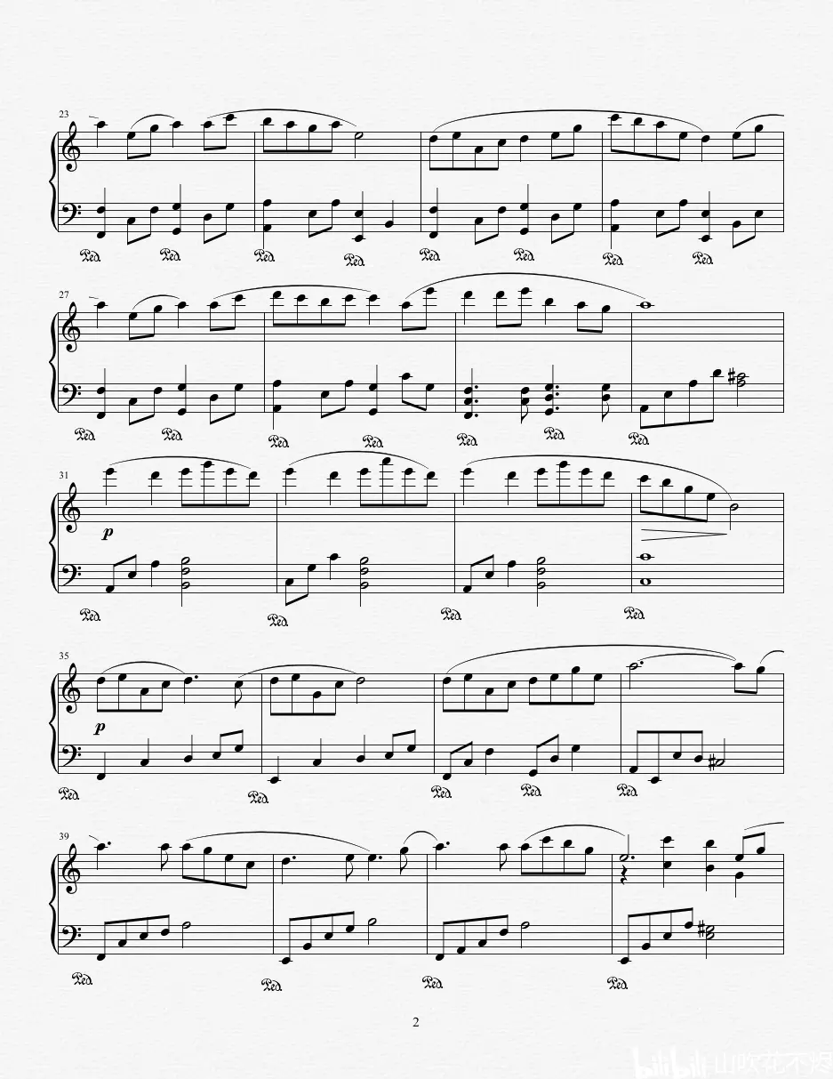 阴阳师手游 不知火角色曲《离岛之歌》钢琴谱