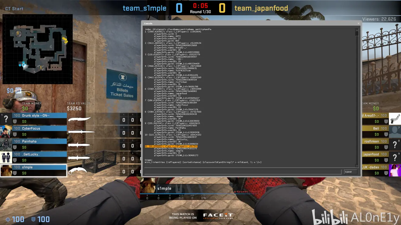 输入mirv_listentities isplayer=1