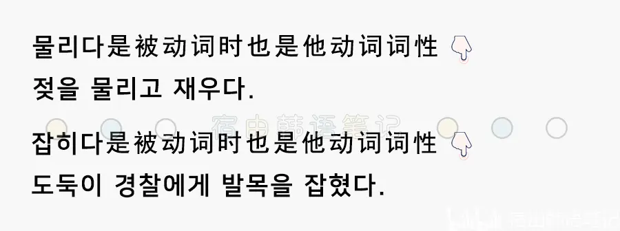 韩语自 他动词区别及与使 被动词规律总结 哔哩哔哩