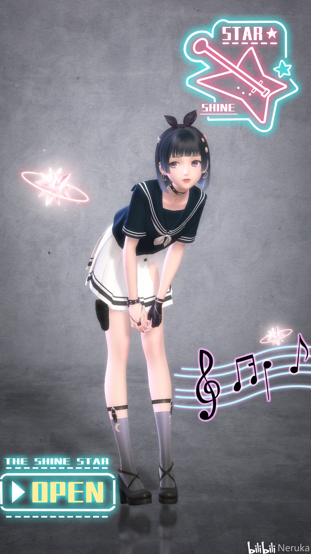 【闪耀暖暖】手持大型武器的不良jk(签到水手服)