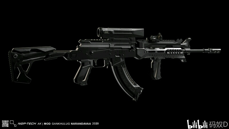 近现代枪械设定4--科幻感十足的ak - 哔哩哔哩