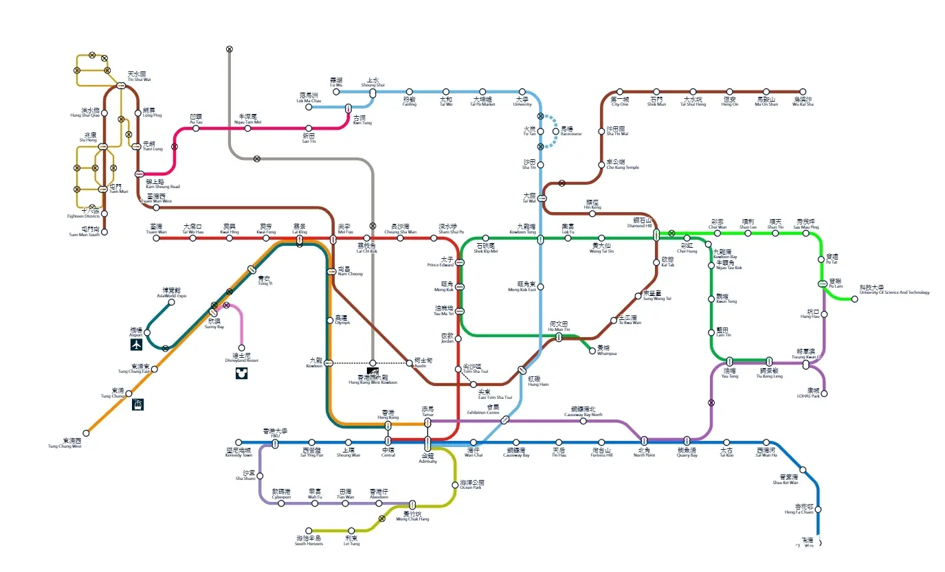 2021年香港地铁线路图图片