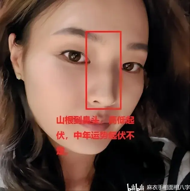 冰美人的面相!鼻梁骨和两侧颧骨,突出的地方像个3个鼓起的点.