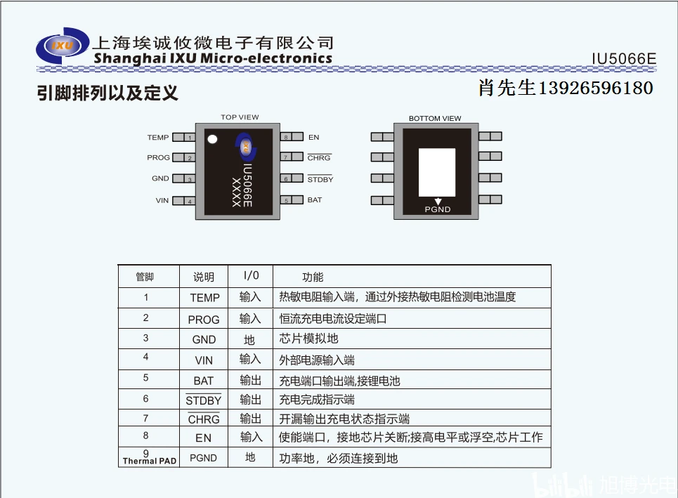 IU5066耐压33V带OVP保护1.2A单节锂离子线性充电芯片 - 哔哩哔哩