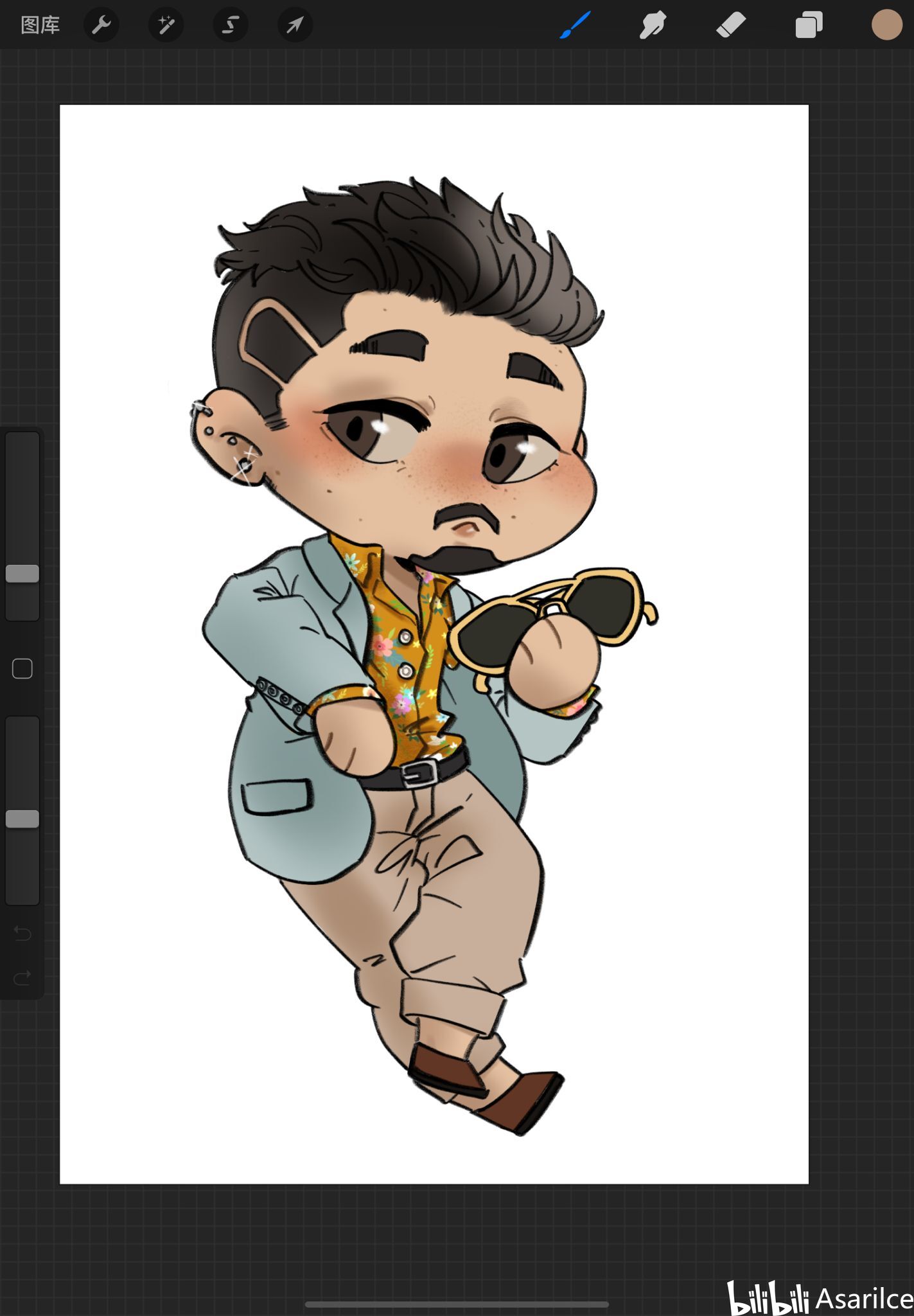 [r6绘画过程](第五期)小西装q版goyo - 哔哩哔哩