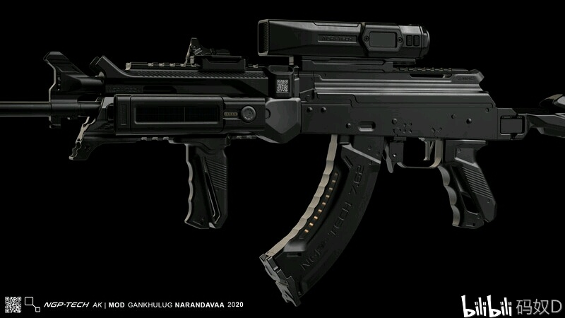 近现代枪械设定4--科幻感十足的ak - 哔哩哔哩