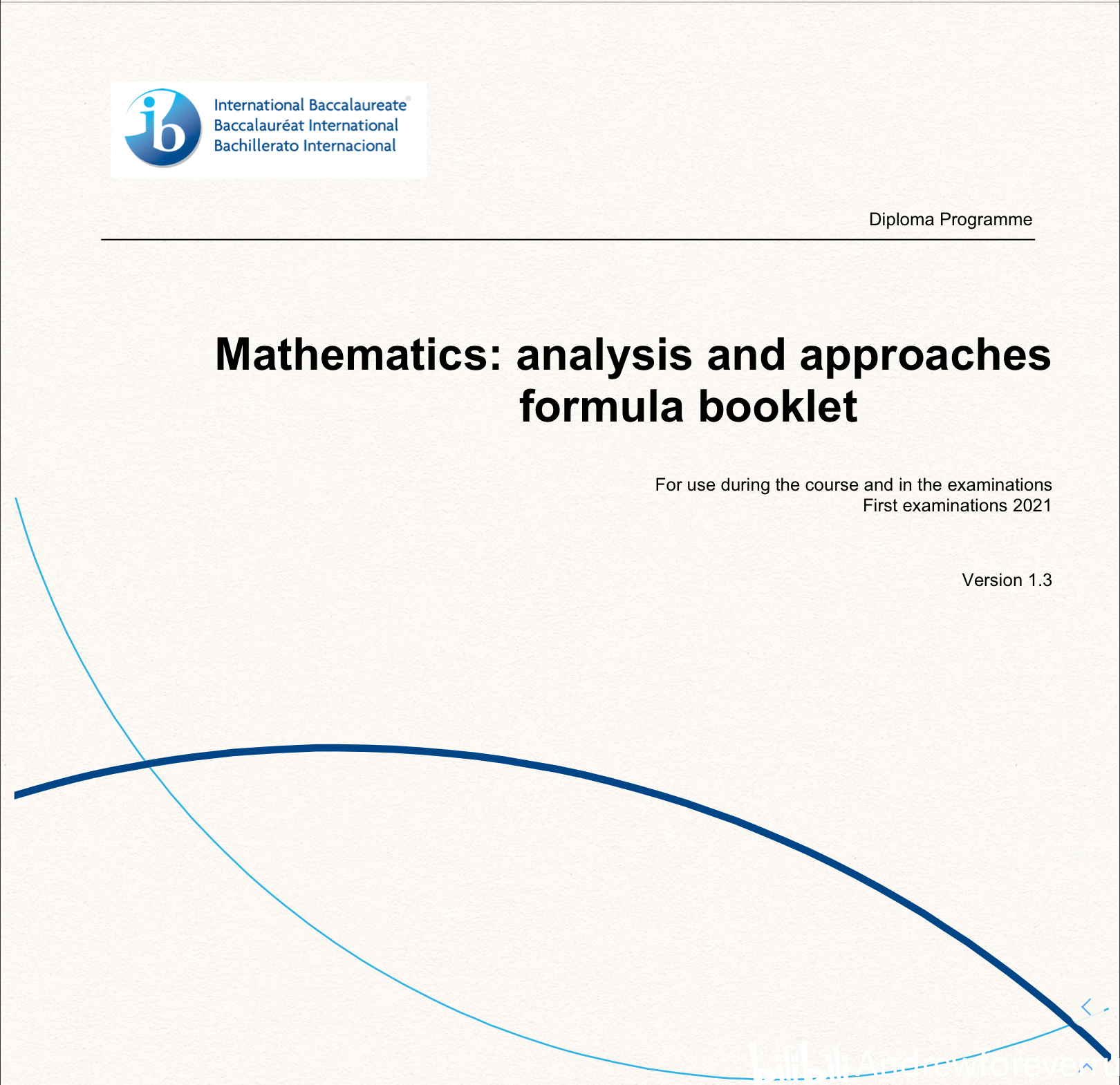  formula booklet geometry ib dp math aa sl 
