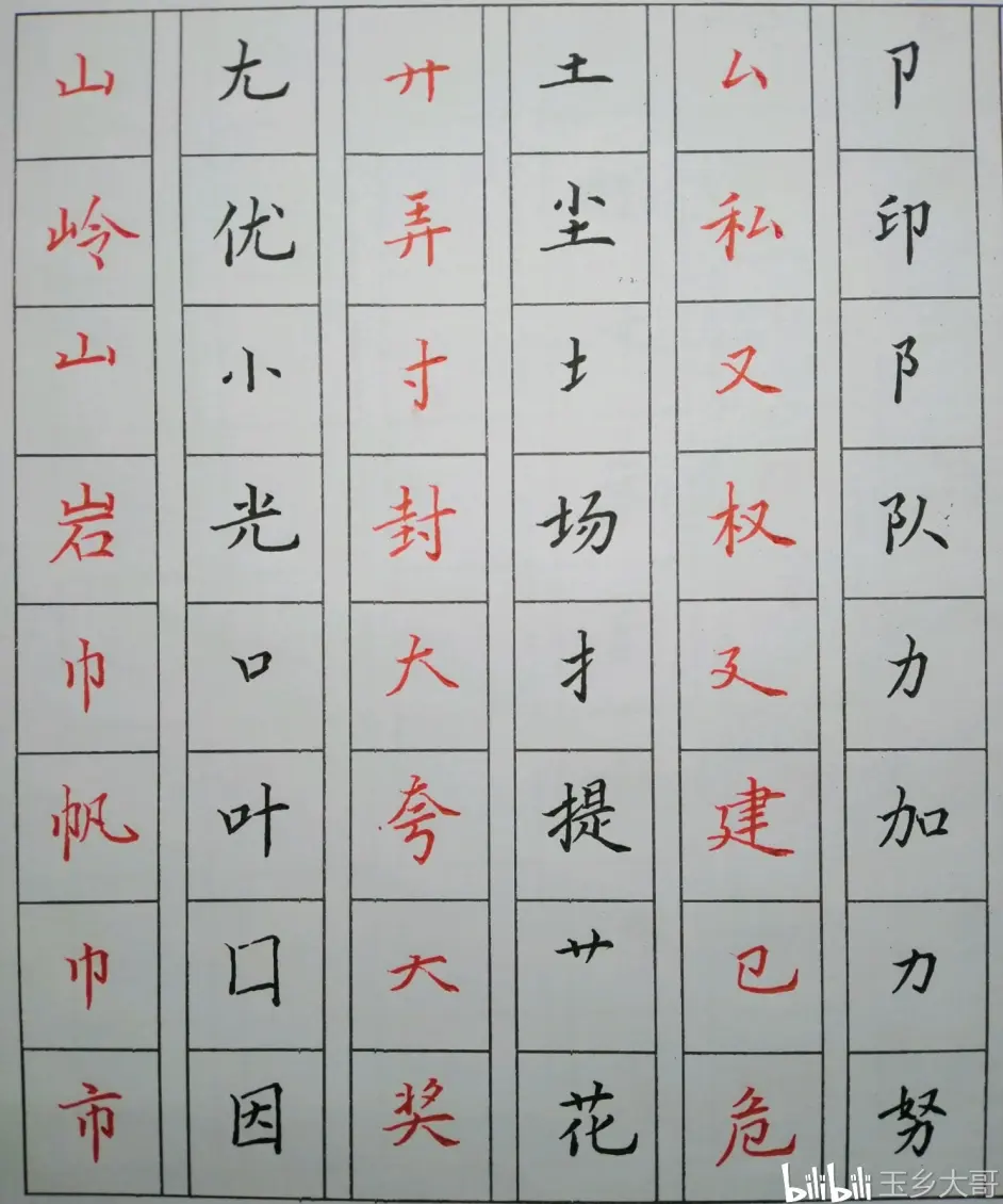 硬笔书法楷书偏旁部首系列 哔哩哔哩