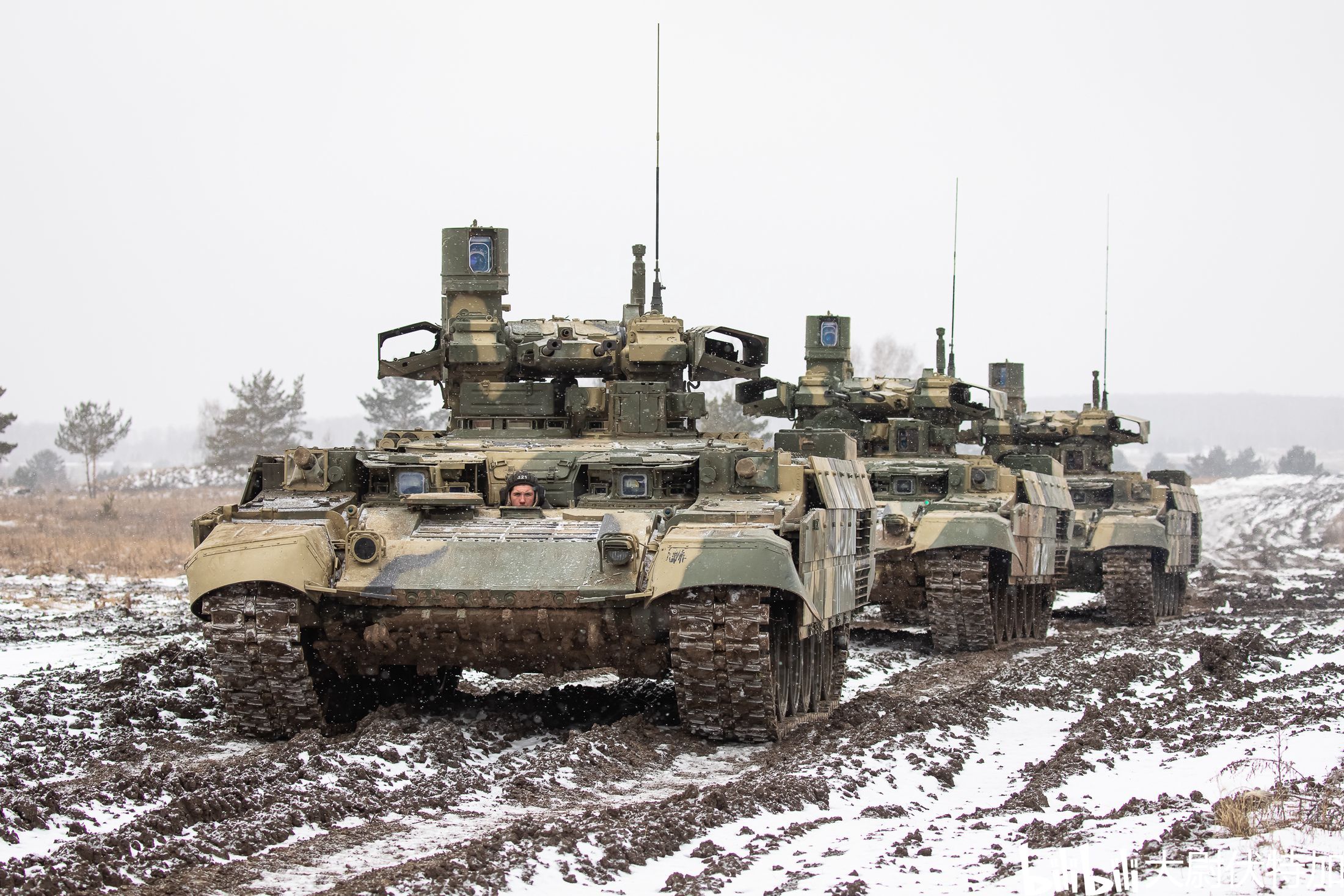 第90近卫坦克师装备的bmpt"终结者"坦克支援战车在车里雅宾斯克地区