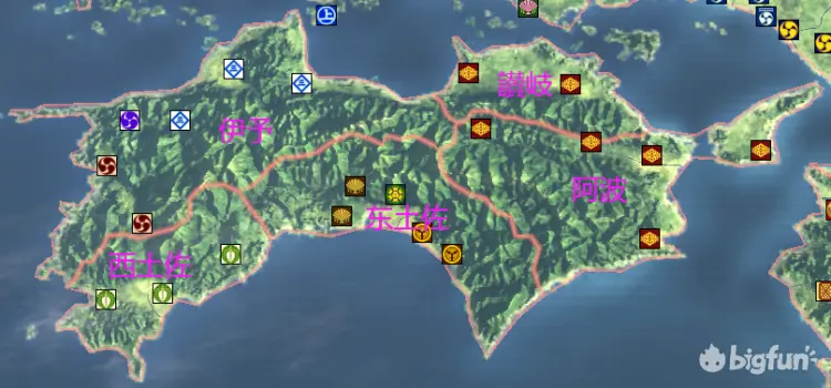 日本战国各势力地理位置解析 四国岛篇