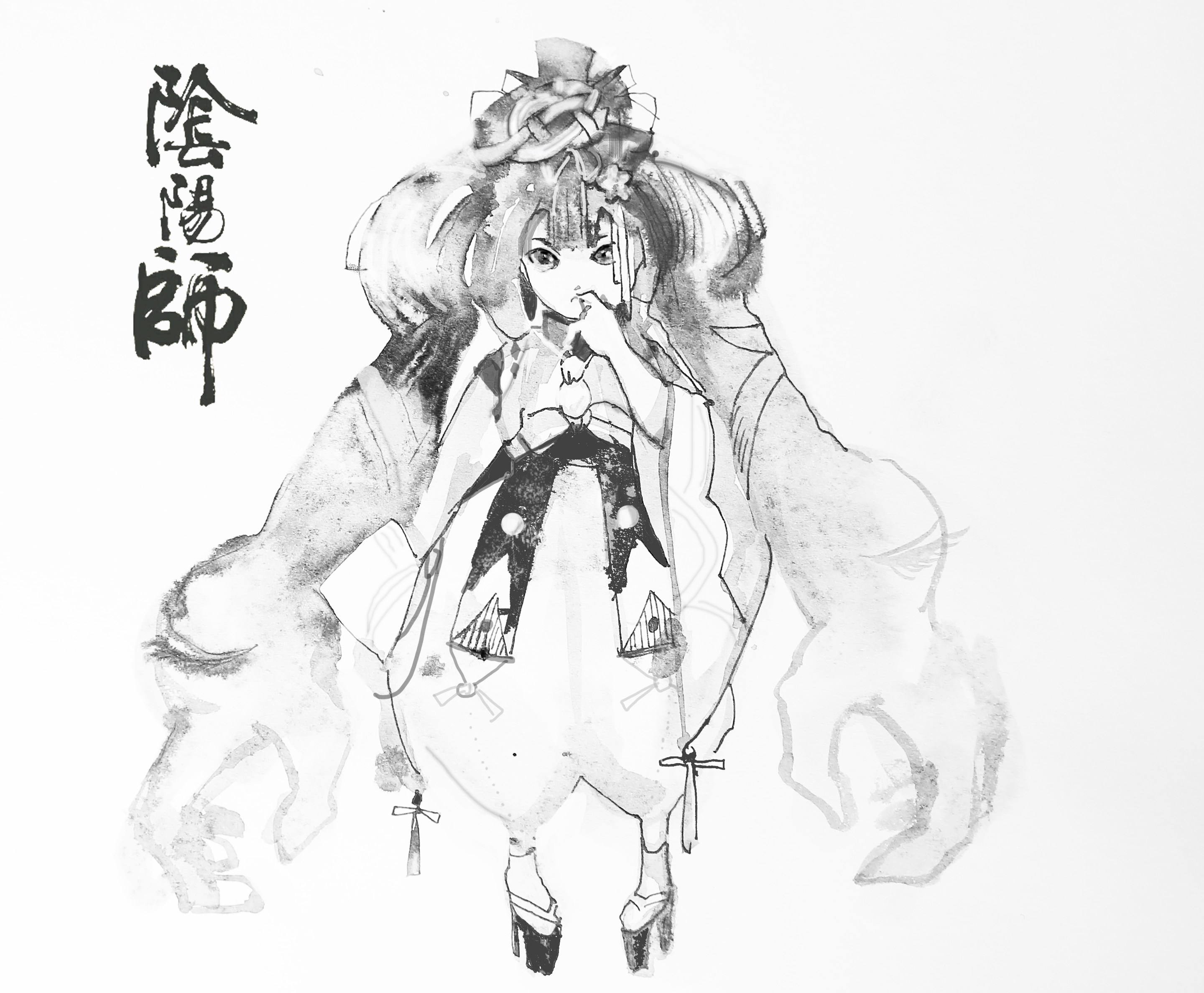 【水墨速写】阴阳师二口女