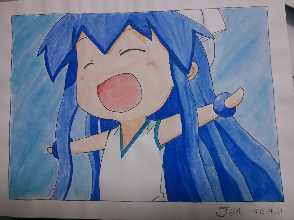 三代手绘非专业的渣初上色乌贼娘