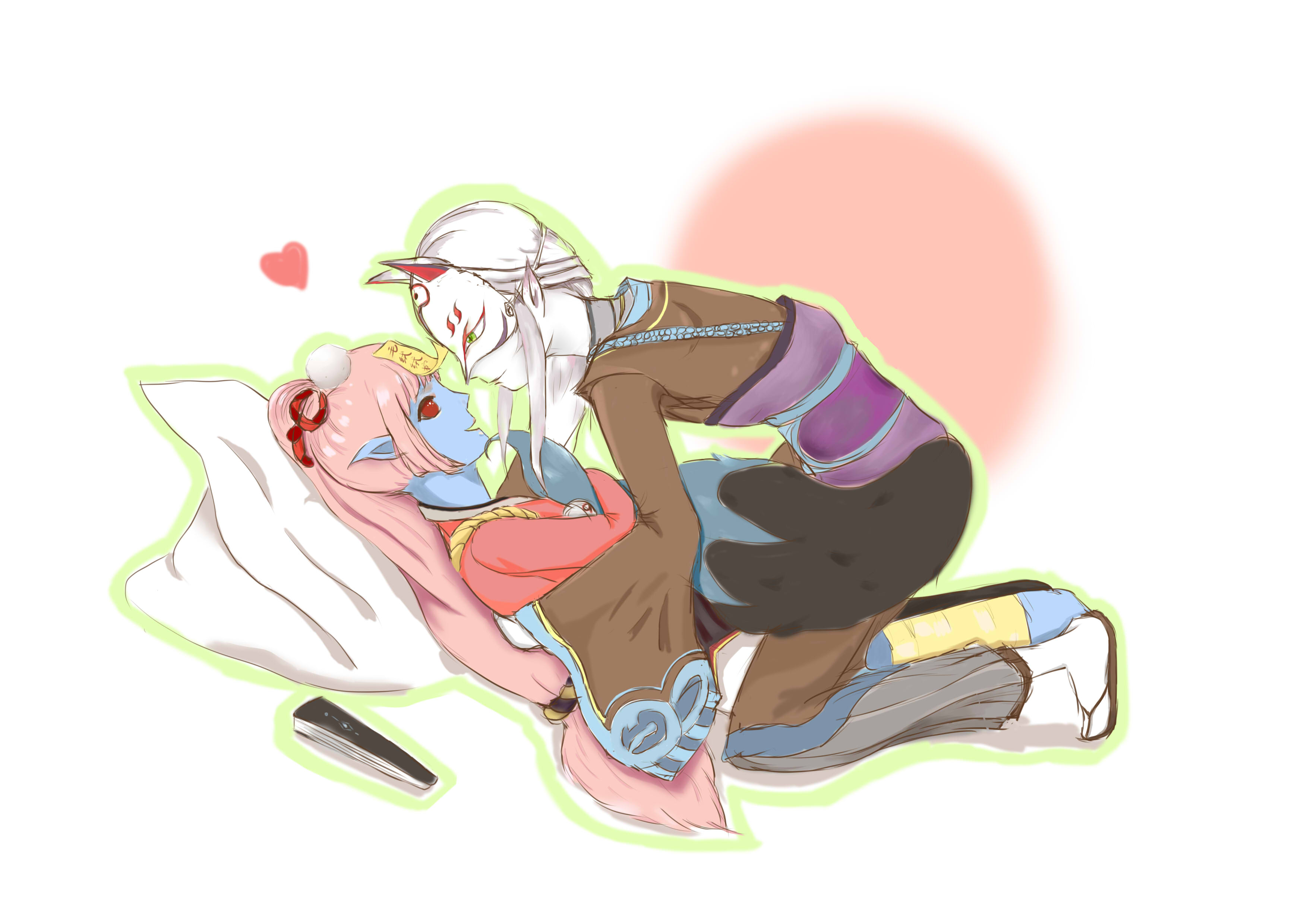 这一对萌die~ 特别想看跳跳妹妹抱着狐狸尾巴睡觉