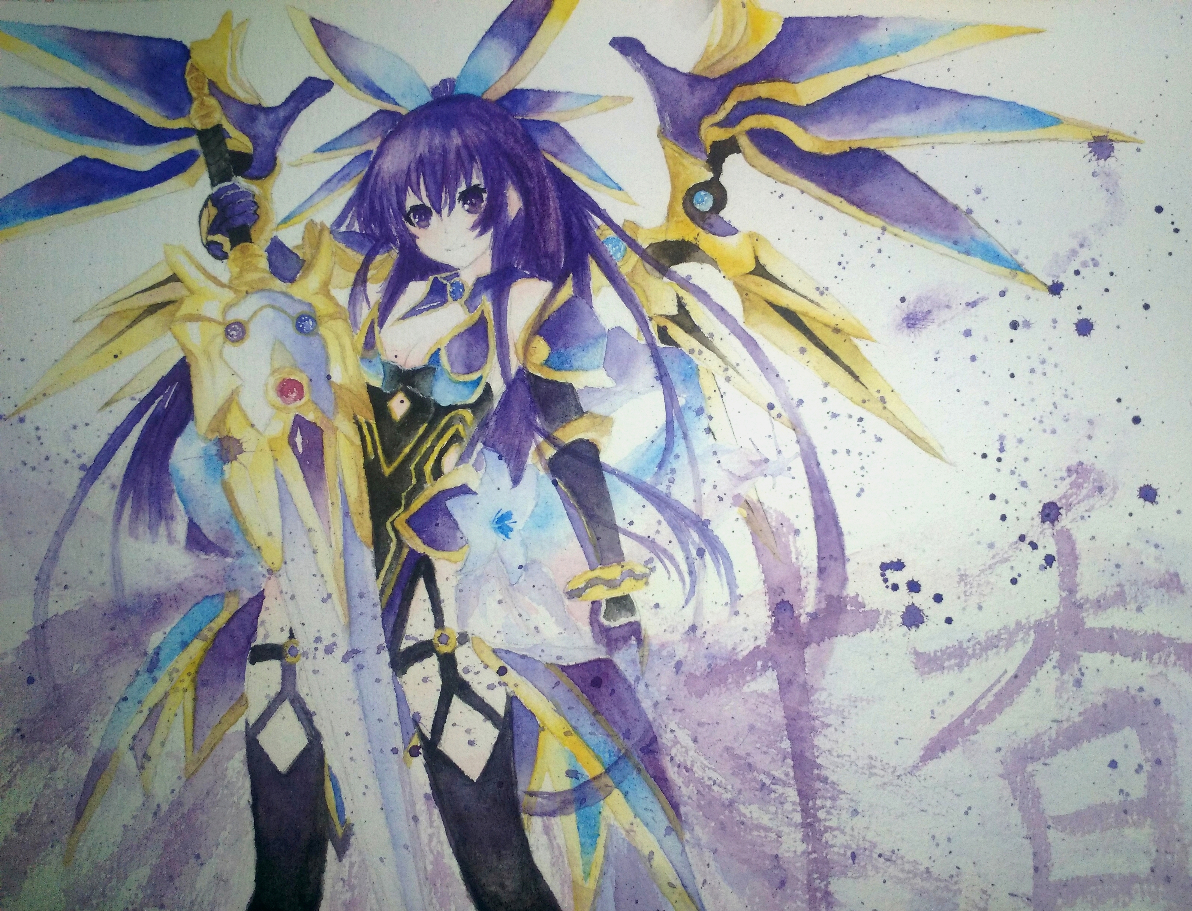 水彩手绘,酷酷的十香