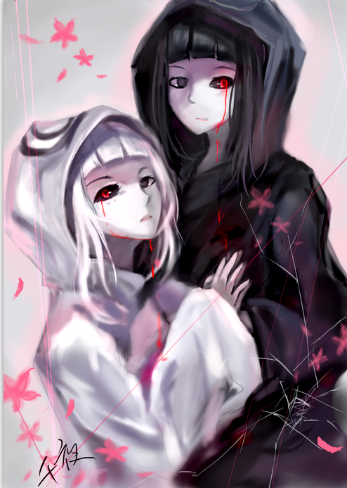 黑乃,白乃.一半,一半.