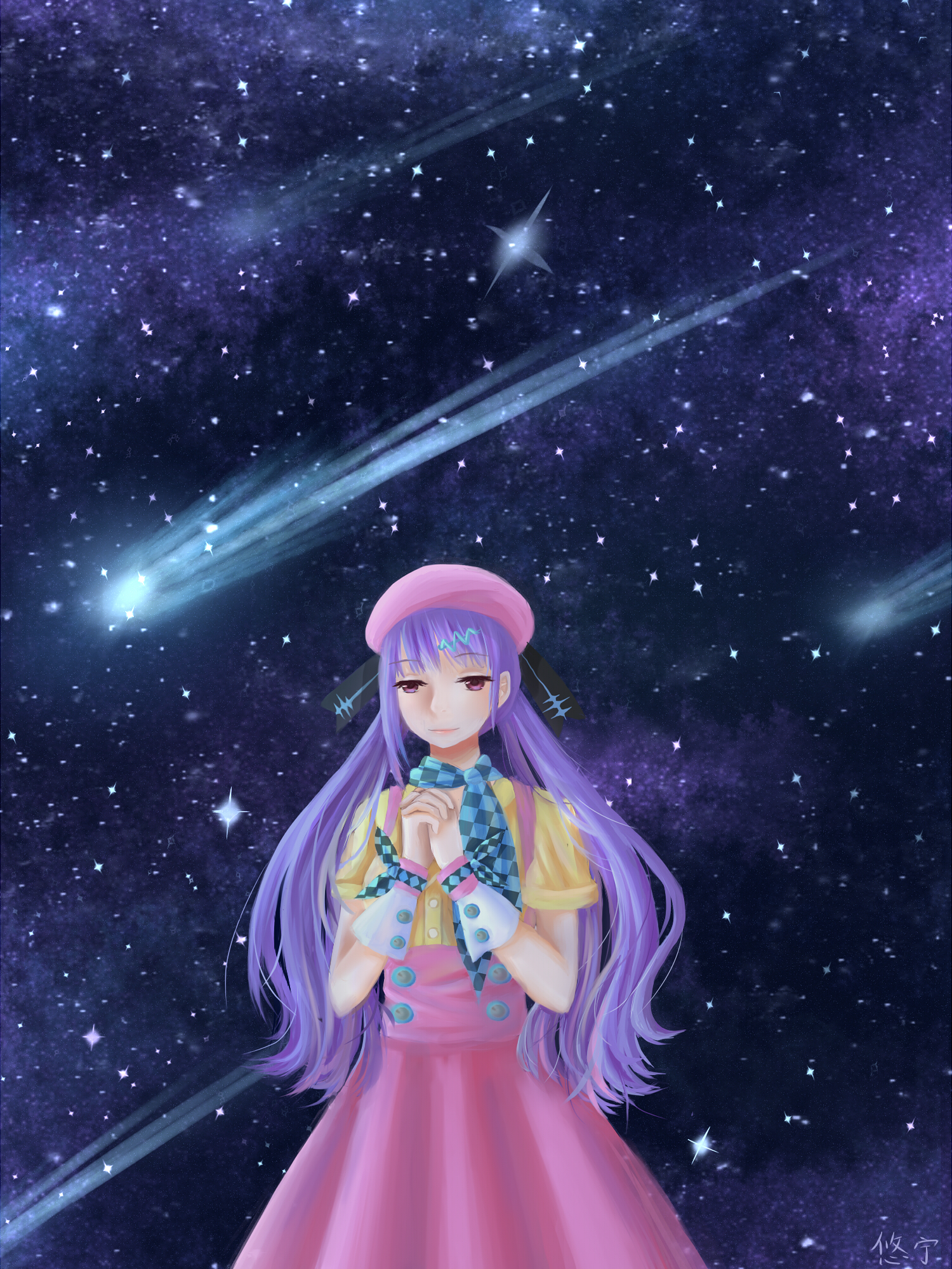 大概可以看成心华在对着流星许愿?
