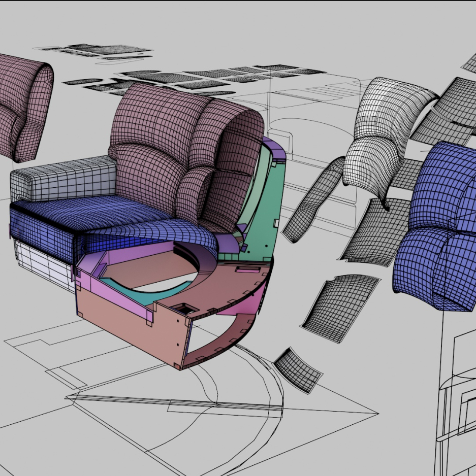 沙发3d打样开模,展开-切割,流程