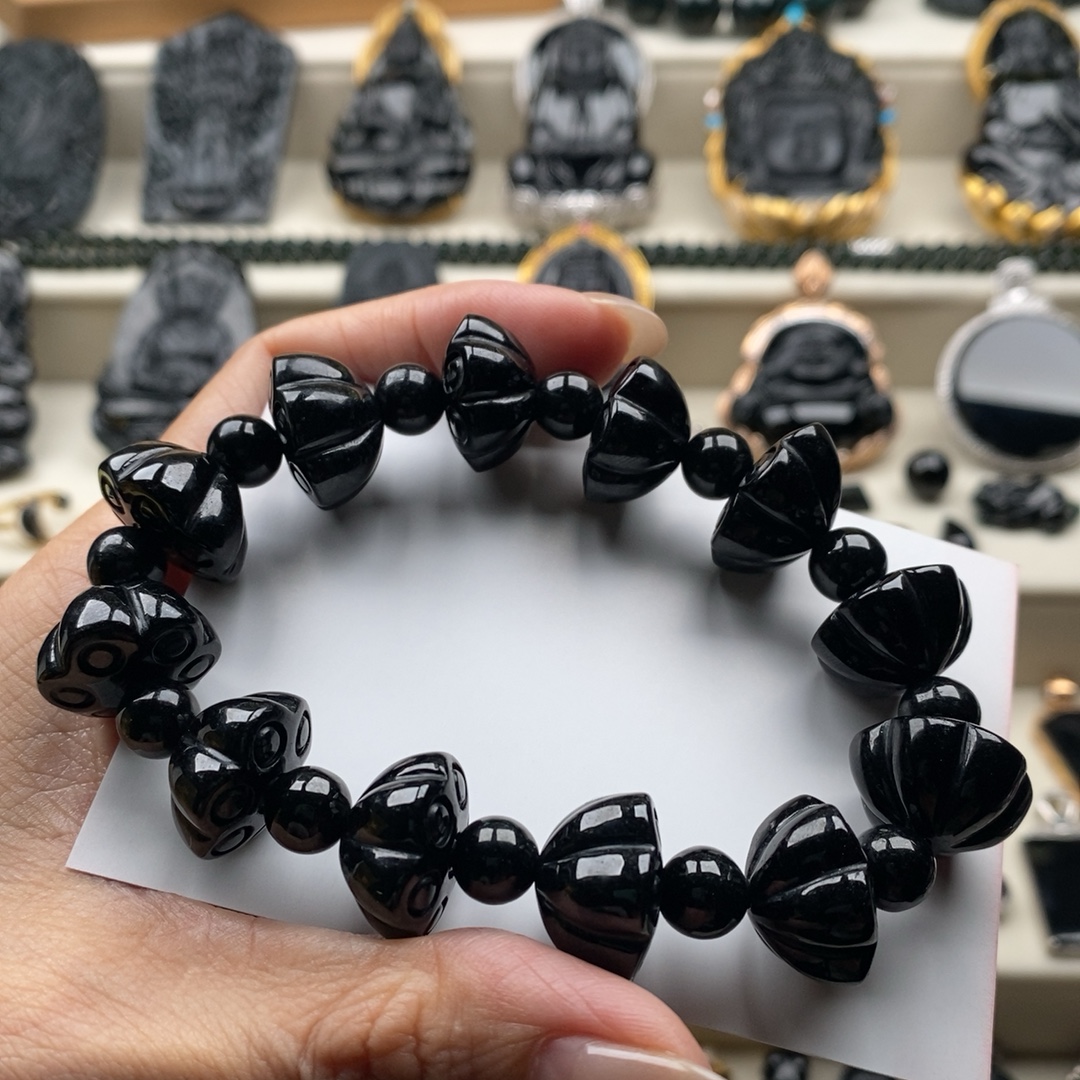 莲花墨翠手串