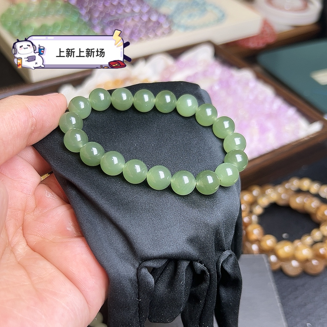 高品/新品色标湖水绿晴水手串10m