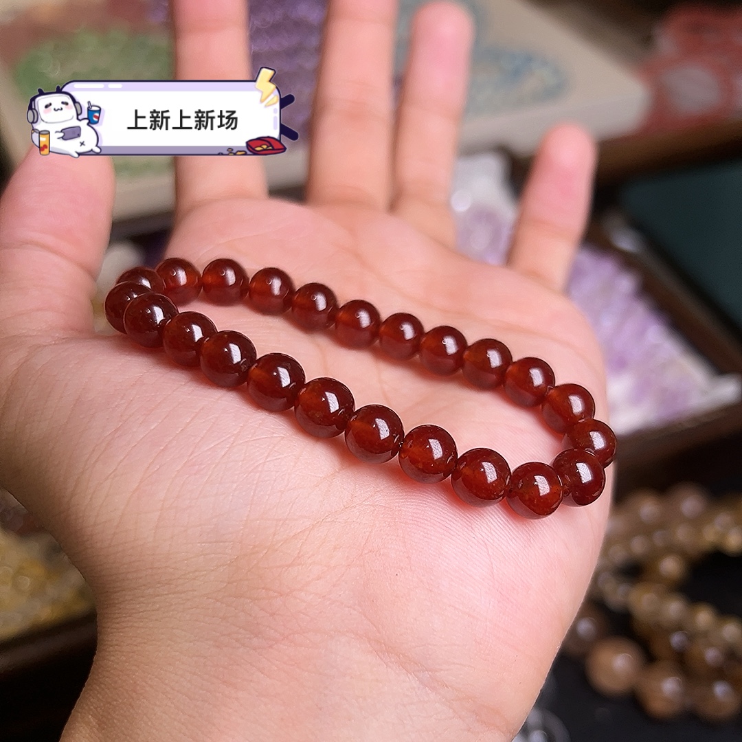 高品/新品原矿血珀石榴石8m/偏橙