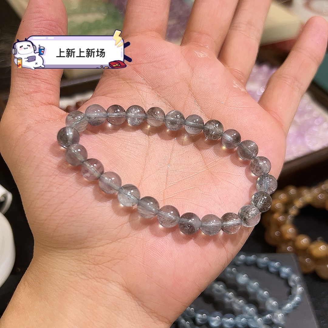 高品/新品稀有黑爆闪海蓝宝8m