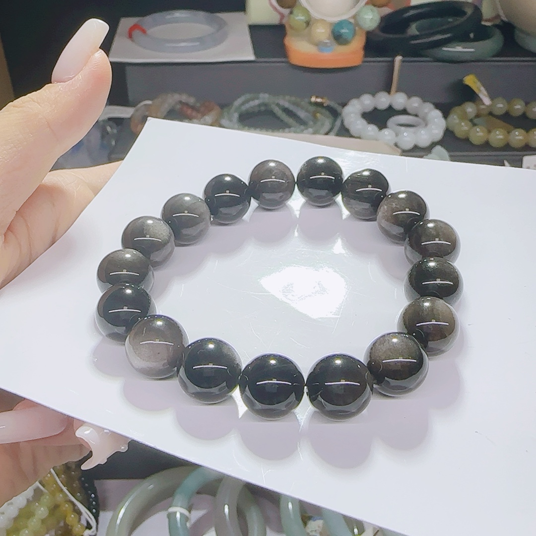 12mm，双猫眼光银耀