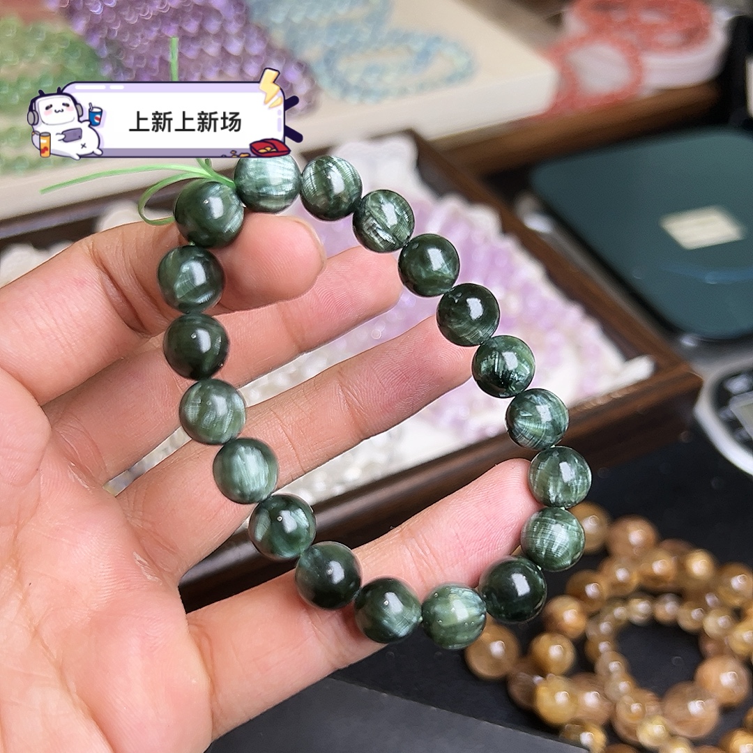 高品/新品上帝的指纹天使羽毛绿龙晶10m