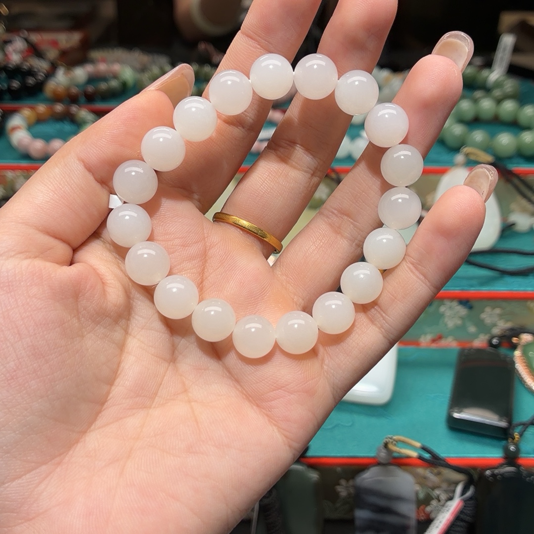 白玉手串卡10