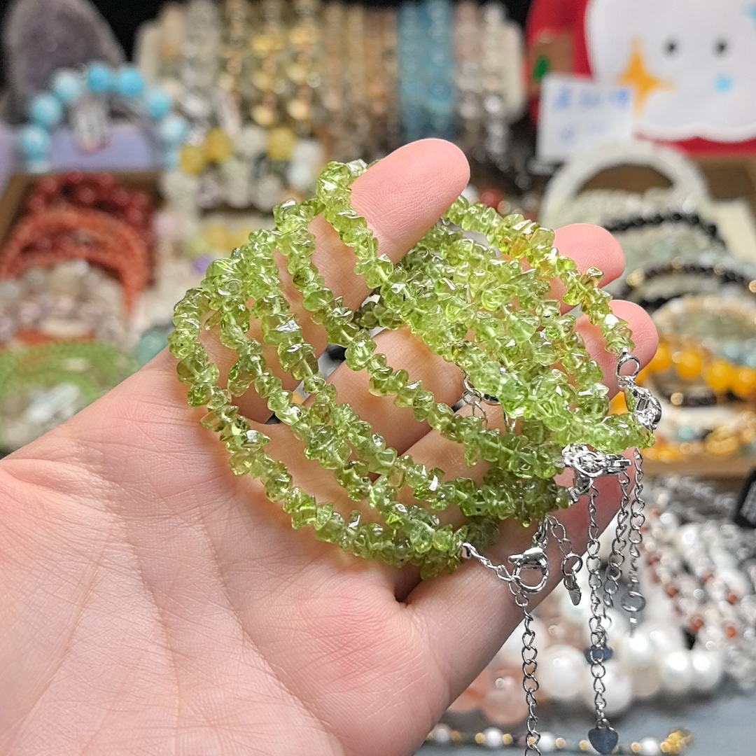 橄榄石碎石手链，不退换