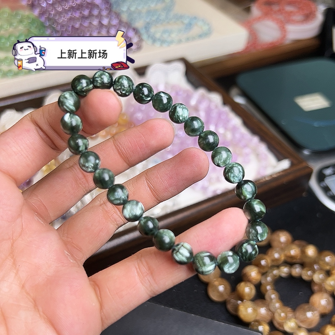 高品/新品上帝的指纹天使羽毛绿龙晶7.8m