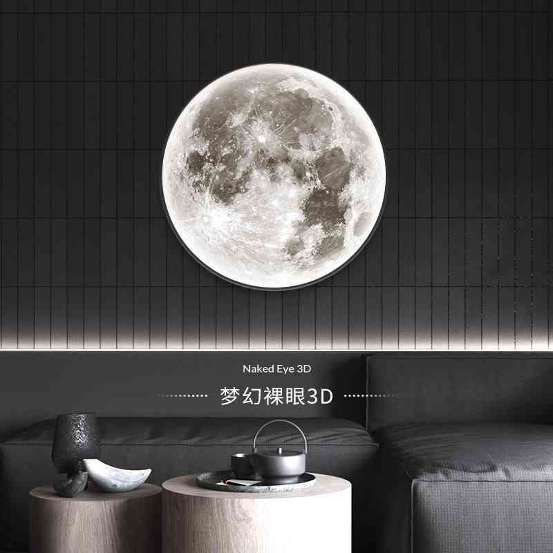 月球壁灯现代简约壁画灯客厅背景墙轻奢装饰灯极简艺术床头卧室灯