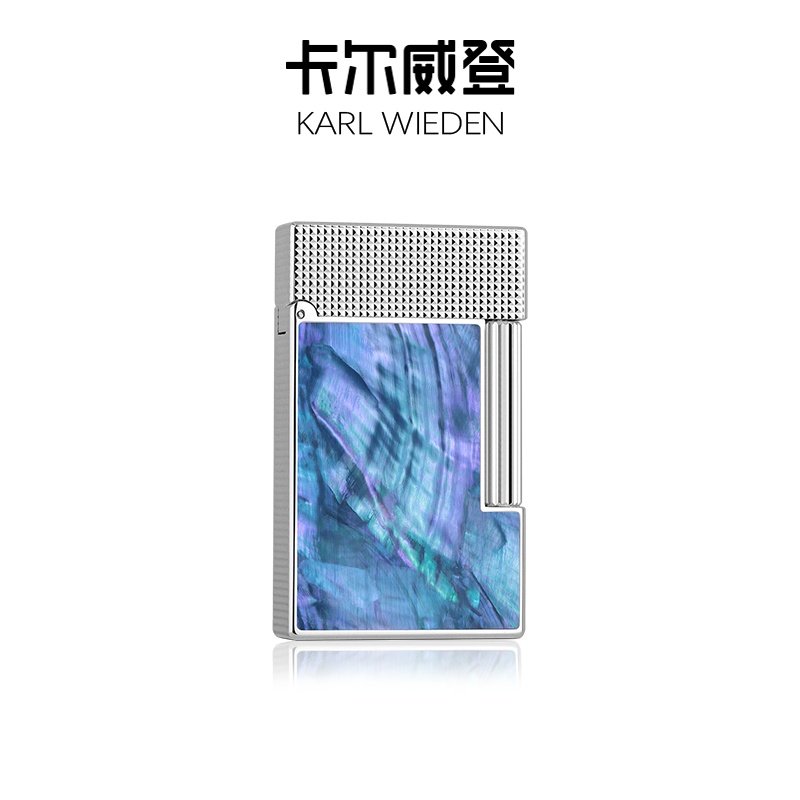 彩贝银蓝/金蓝-KW卡尔威登打火机侧滑点火高档钢琴音朗声机