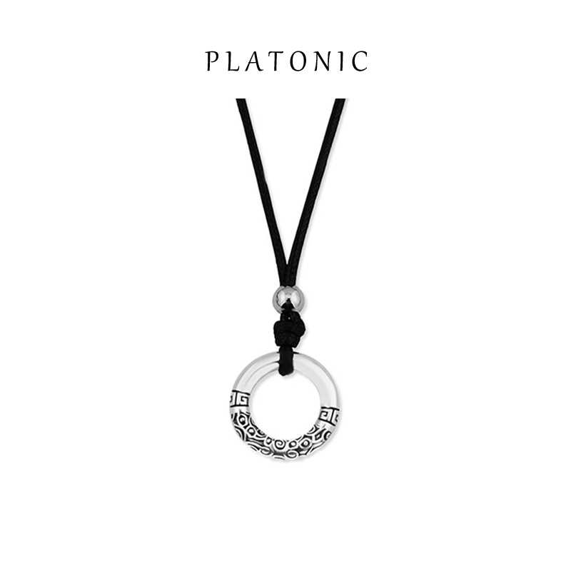 PLATONIC祥云圆环平安扣项链男生潮高级感复古祥云吊坠送男友生日情人节礼物
