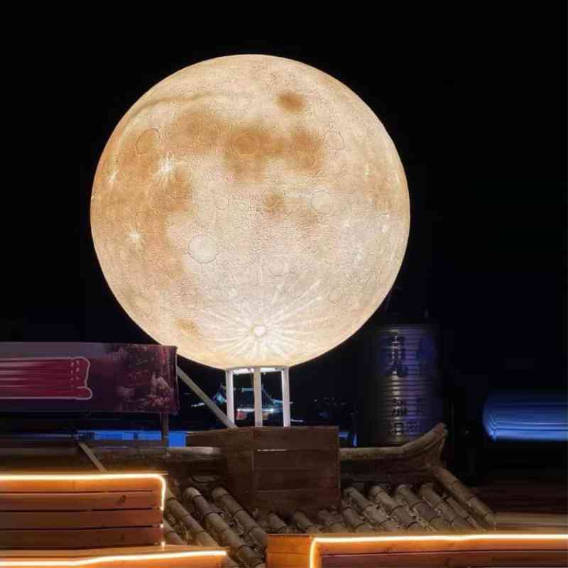 月球灯大号圆球灯工装饰太阳能露营星球落地灯户外防水发光月亮灯