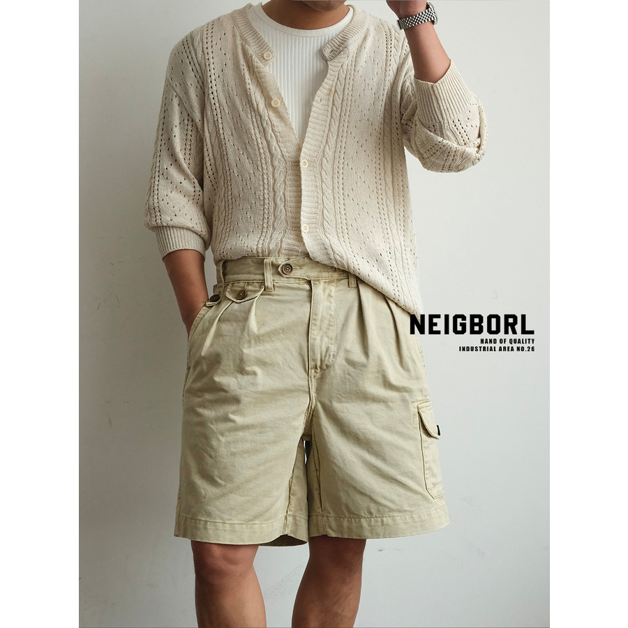 【三角洲】NEIGBORL钊叔制美式潮流复古洗水多口袋宽松工装短裤