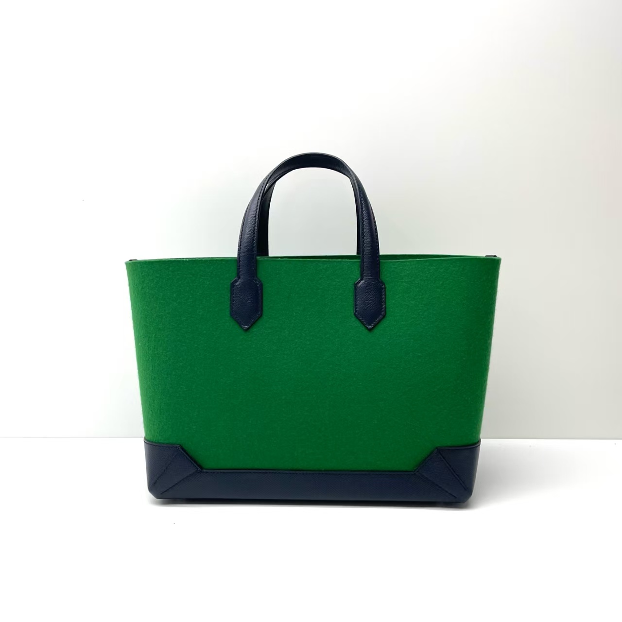 98新 Hermes 爱马仕 Maxibox30 深邃蓝绿色 加固边角手提包 Epsom牛皮Feutre毛毡