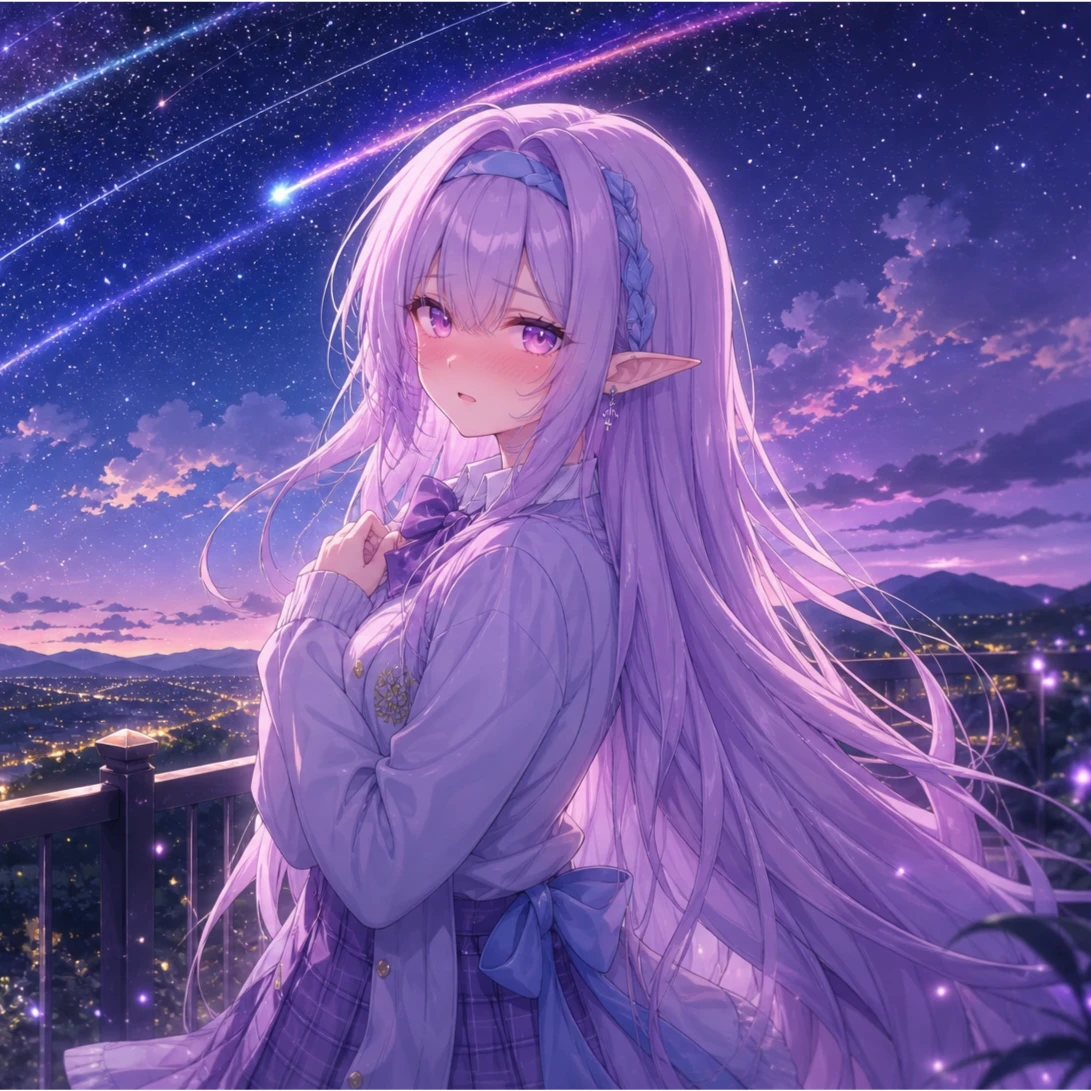 星空月落蝶 壁纸