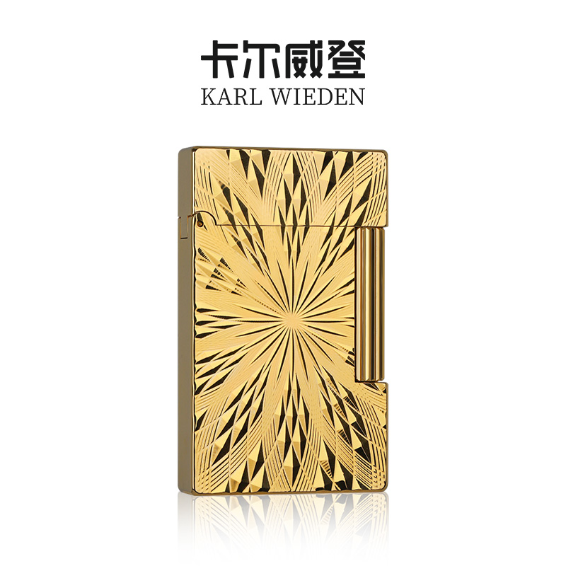卡尔威登花火凌纹--经典手工制作高档雕花朗声黄铜刚声打火机