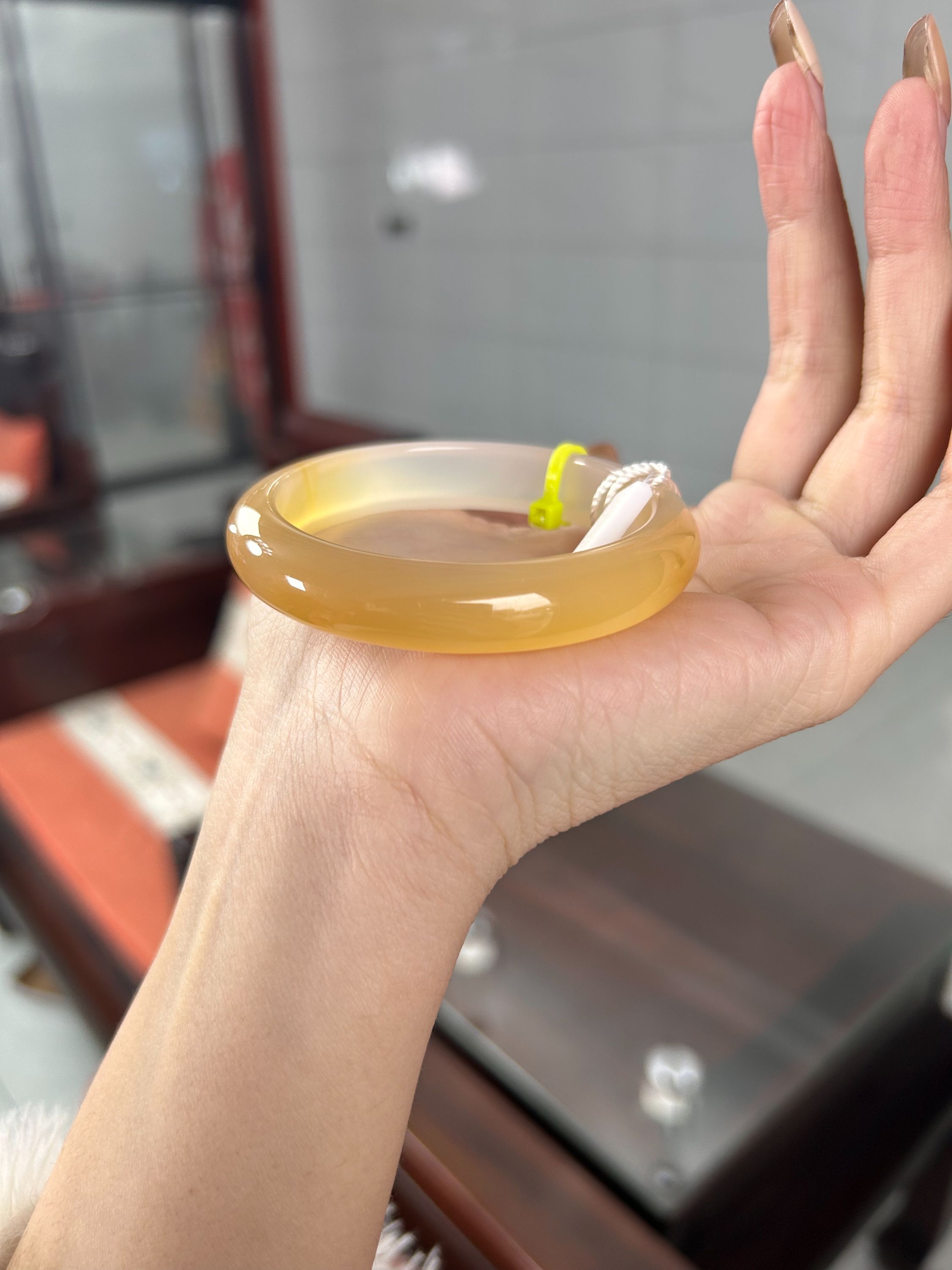 54.2mm 马料甜橙橘渐变 货号3180玛瑙玉髓手镯百搭高级感天然保真