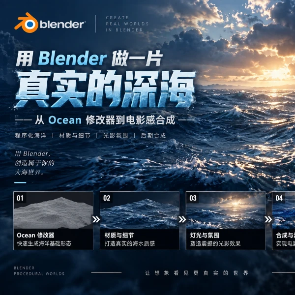 用 Blender 做一片真实的深海：从 Ocean 修改器到电影感合成