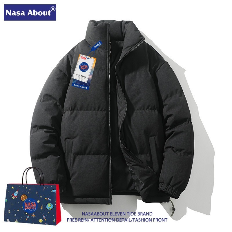 NASA大牌联名羽绒服男女款新潮冬季加厚保暖宽松立领情侣棉服外套